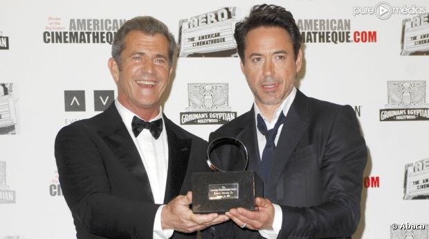 Mel Gibson et Robert Downey, Jr. à l'American Cinematheque
