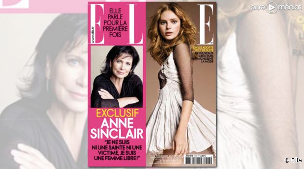 Anne Sinclair en couverture de Elle