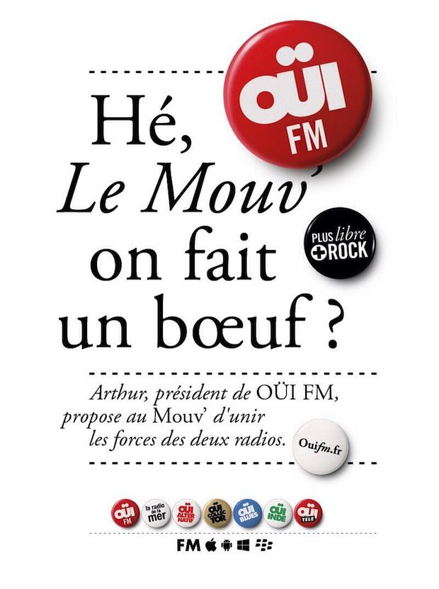 Oüi FM drague le Mouv' dans une publicité
