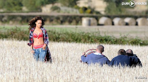 Rihanna sur le tournage du clip "We Found Love"