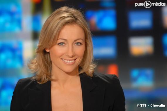 Anne-Sophie Lapix sur le plateau du journal de TF1
