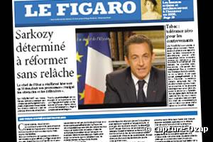 La Une du Figaro du 1er janvier 2008