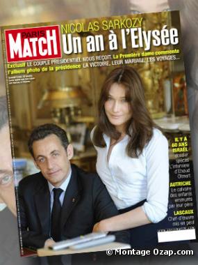 Le couple présidentiel reçoit Paris Match à l Elysée (7 mai 2008).