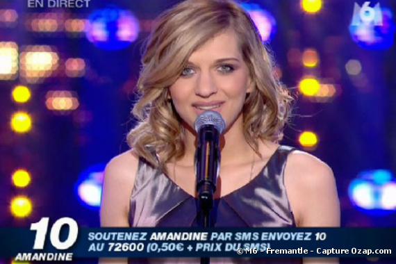 Amandine, candidate à Nouvelle Star, lors du prime du 16 avril 2008.