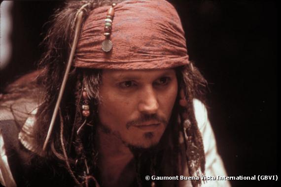 Johnny Depp dans "Pirates des Caraïbes, la malédiction du Black Pearl".