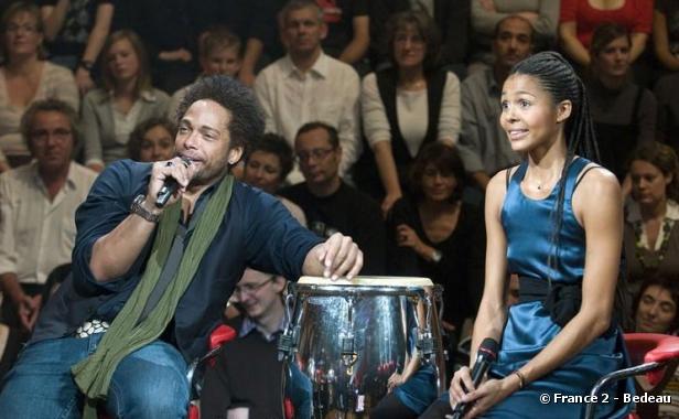 Gary Dourdan et Ayo sur le plateau de "Taratata"
