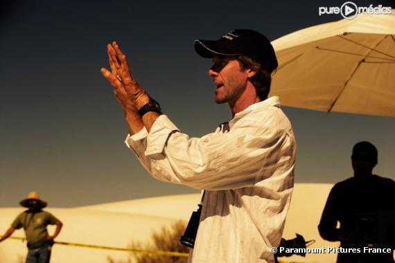 Le réalisateur Michael Bay sur le tournage de "Transformers"