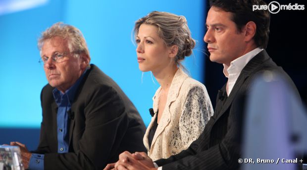 Tristane Banon et son avocat sur le plateau du Grand Journal de Canal + le 19 septembre 2011.