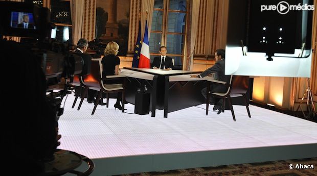 Nicolas Sarkozy, lors d'une interview télévisée, en novembre 2010