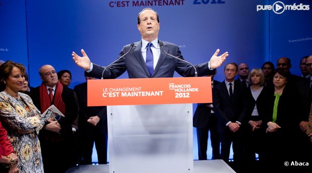 François Hollande, dans son nouveau QG de campagne.