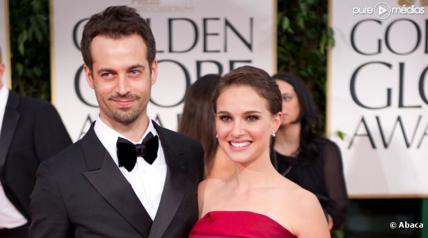 Benjamin Millepied et Natalie Portman sur le tapis rouge des Golden Globes 2012