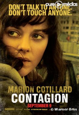 Marion Cotillard sur une affiche promotionnelle de "Contagion"