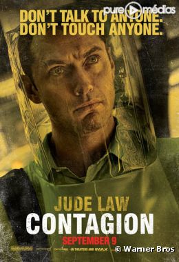 Jude Law sur une affiche promotionnelle de "Contagion"