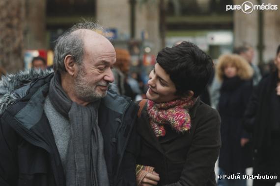 Claude Berri et Audrey Tautou sur le tournage de "Ensemble, c'est tout".