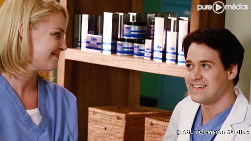 Katherine Heigl et T.R. Knight dans "Grey's Anatomy"
