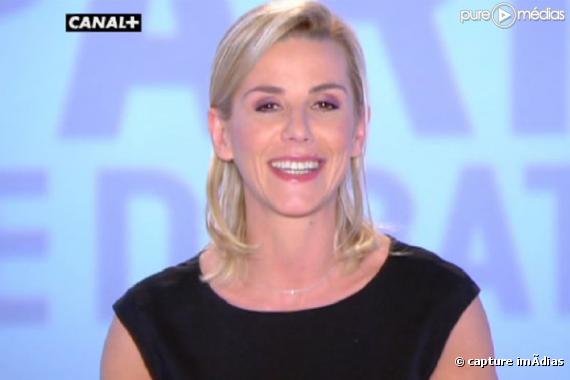 Laurence Ferrari, lors du débat organisé par Canal + entre Bertrand Delanoë et Françoise de Panafieu.