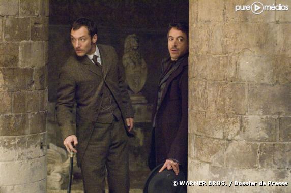 Jude Law et Robert Downey, Jr. dans "Sherlock Holmes"