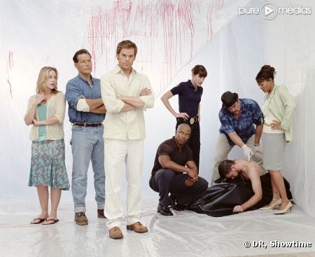 Le cast de la série Dexter, sur le tournage de la saison 5