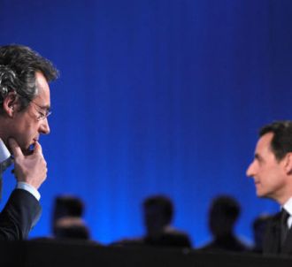 Michel Denisot et Nicolas Sarkozy sur le plateau du...