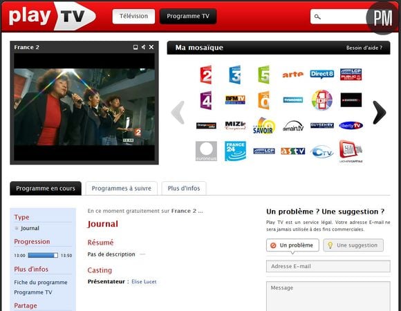 Chaine de télévision en direct sur Play TV