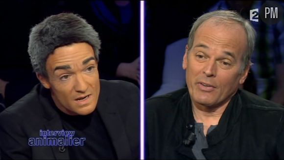 Jonathan Lambert (grimé en Thierry Ardisson) et Laurent Baffie le 17 avril sur France 2.