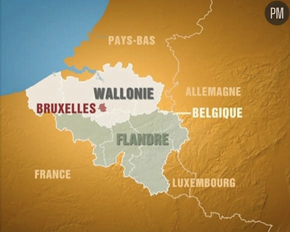 La carte de la Belgique erronée, diffusée dans le JT de TF1 le 26 avril 2010. 