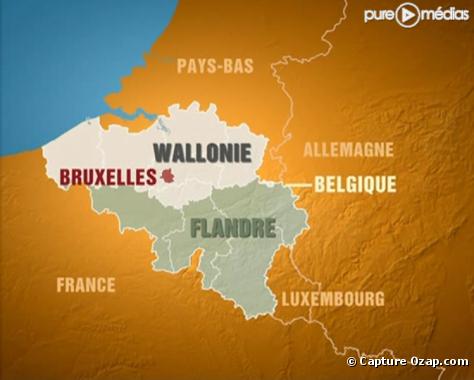 La carte de la Belgique erronée, diffusée dans le JT de TF1 le 26 avril 2010. 