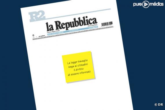 La Une du journal "La Repubblica" du 11 juin.
