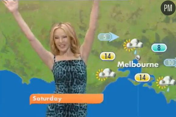 Kylie Minogue s'improvise miss météo dans l'émission GMTV