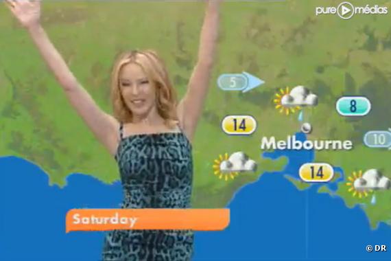 Kylie Minogue s'improvise miss météo dans l'émission GMTV