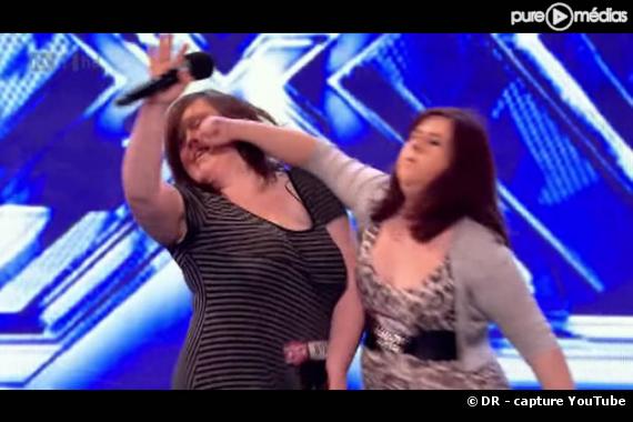 Abby et Lisa sur le plateau de "The X Factor"