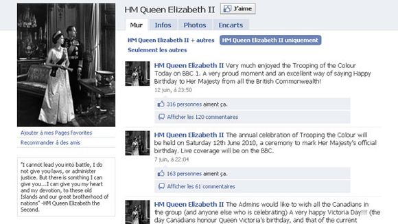 La reine Elisabeth II arrive sur Facebook