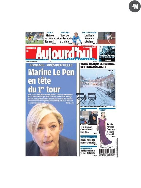 La Une du "Parisien" du dimanche 6 mars 2011