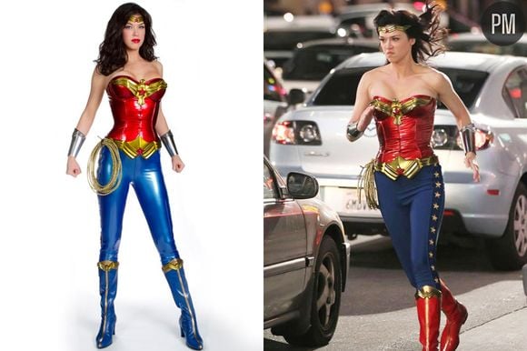 Wonder Woman avant (à gauche) et après (à droite)