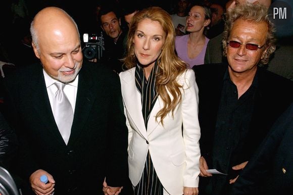 René Angéli, Céline Dion et Luc Plamondon en 2002.