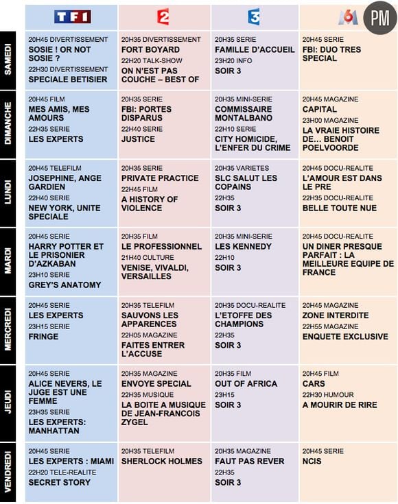 Programmes TV Semaine 29