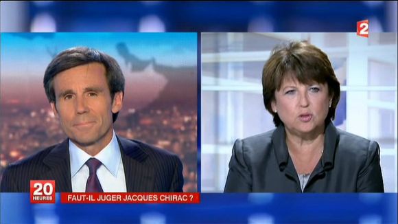 Zapping : David Pujadas "souhaite" à Martine Aubry d'être élue présidente