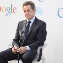 Nicolas Sarkozy, lors de l'inauguration du siège de Google à Paris.