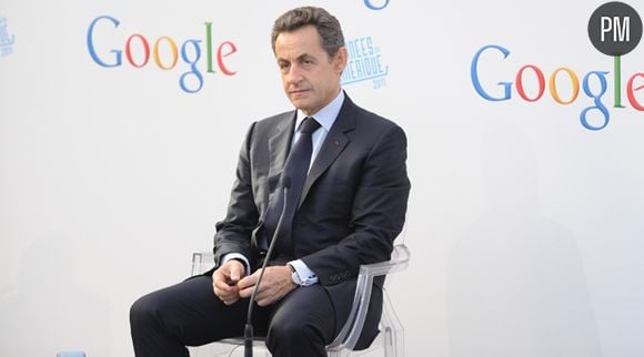 Nicolas Sarkozy, lors de l'inauguration du siège de Google à Paris.