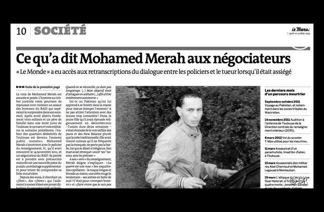 Le journal "Le Monde", daté du 10 juillet 2012.