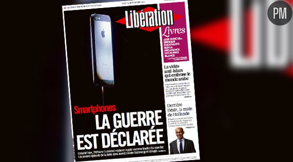 Le nouvel iPhone 5 à la Une de Libération jeudi.