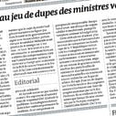 Le quotidien "Le Monde" demande le départ des deux ministres verts du gouvernement