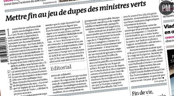 Le quotidien Le Monde, daté du 25 septembre 2012.