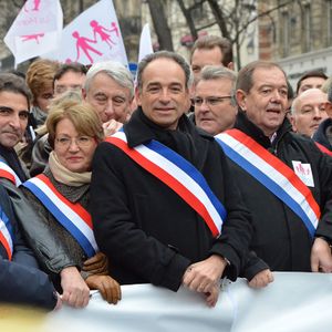 Jean-françois Copé défile contre le mariage gay, en janvier 2013 à Paris.