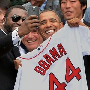 Barack Obama et David Ortiz lors du fameux selfie