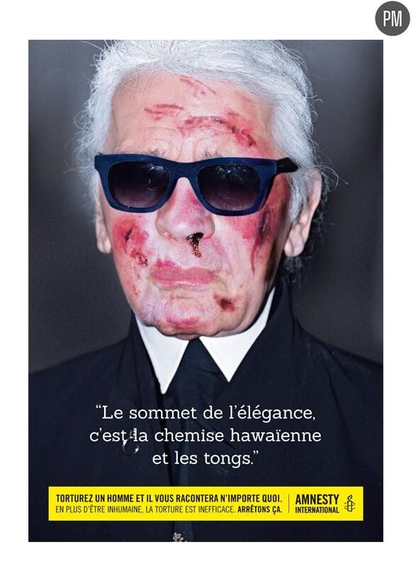 Karl Lagerfeld torturé par Amnesty International