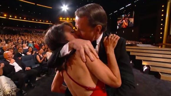 Emmy Awards 2014 : Bryan Cranston embrasse Julia Louis-Dreyfus de force