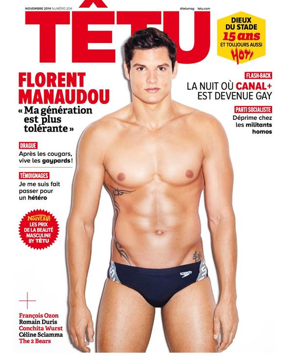 Florent Manaudou, à la Une de "Tetu".