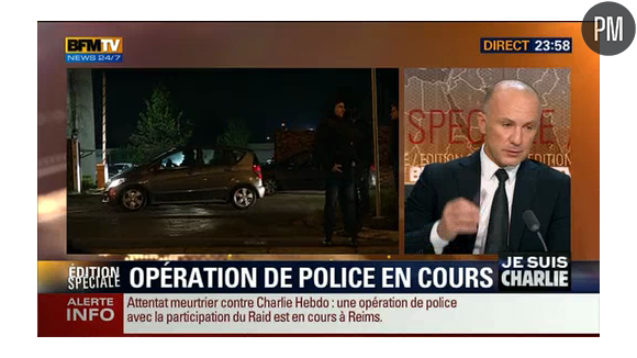 La traque des terroristes à Reims, mercredi sur BFMTV.