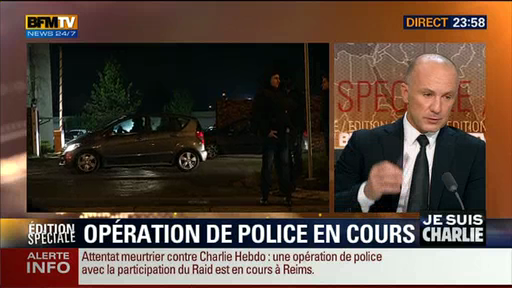 La traque des terroristes à Reims, mercredi sur BFMTV.